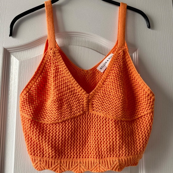 🧡 Willow & Wind 2-Piece Knit Set – Orange Crop Top & Skirt (Size M) - Picture 3 of 6